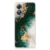 TPU Siliconen Hoesje voor OPPO A17 Marmer Groen