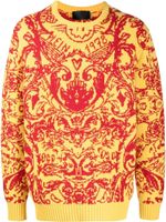 Philipp Plein pull en maille intarsia - Jaune