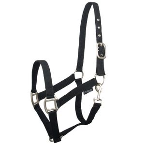 Pagony nylon halster zwart maat:pony