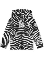 Dolce & Gabbana Kids hoodie en coton à imprimé zèbre - Blanc