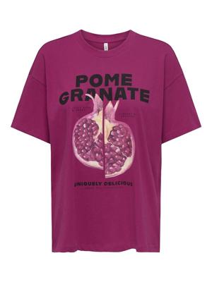 Only Onlvivvi S/s Lovely Top Jrs 15346761 T-shirt Korte Mouw 4993431 Sangria Pomegranate Exotic