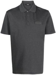 Versace polo en coton à patch logo - Gris