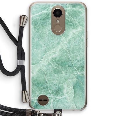 Groen marmer: LG K10 (2017) Transparant Hoesje met koord