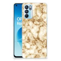 OPPO Reno 6 5G TPU Siliconen Hoesje Marmer Goud