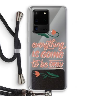 Optimistic flower girl: Samsung Galaxy S20 Ultra Transparant Hoesje met koord