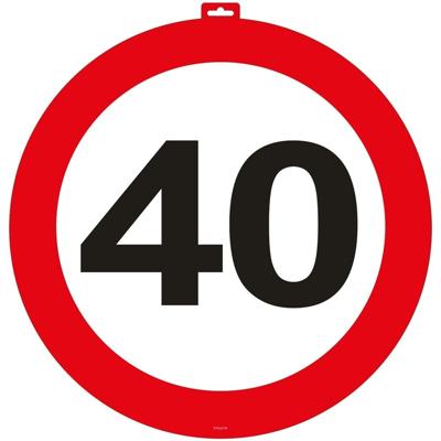 Deurbord - 40 Jaar - 47 cm - karton - 40e verjaardag - jubileum - leeftijd feestversiering
