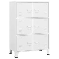 The Living Store Industriële Kast - Opbergkast 6 Vakken - Wit 75x40x115cm