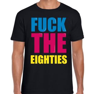 Fuck the eighties fun t-shirt zwart voor heren 2XL  -