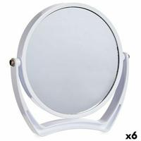 Vergrotende Spiegel Wit Kristal Plastic 19 x 18,7 x 2 cm (6 Stuks)
