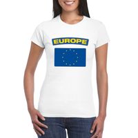 T-shirt met Europese vlag wit dames - thumbnail