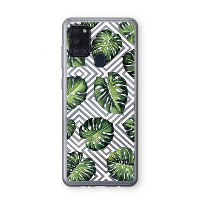 Geometrische jungle: Samsung Galaxy A21s Transparant Hoesje
