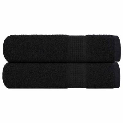 VidaXL Badhanddoeken 2 st 100x150 cm 360 g/m² 100% katoen zwart