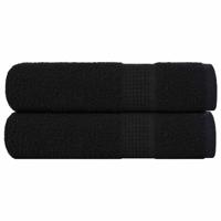 VidaXL Badhanddoeken 2 st 100x150 cm 360 g/m² 100% katoen zwart