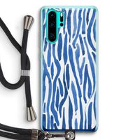 Blauwe nerven: Huawei P30 Pro Transparant Hoesje met koord