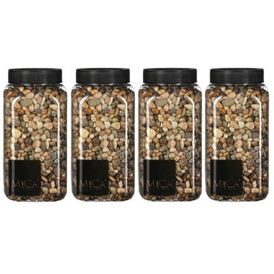 4x Decoratie/hobby steentjes bruin 650 ml
