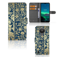 Nokia 1.4 Hoesje Beige Flowers - thumbnail