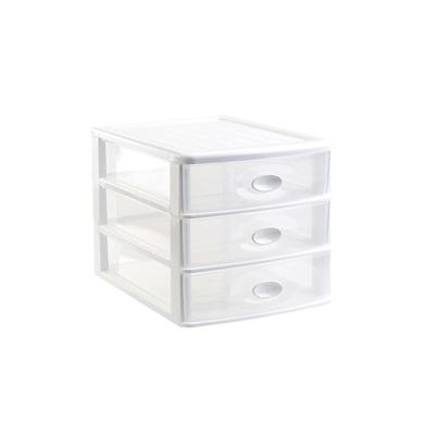 PlasticForte Ladeblok - 3 lades - bureau organizer - wit - L35,5 x B27 x H27 cm