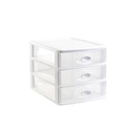 PlasticForte Ladeblok - 3 lades - bureau organizer - wit - L35,5 x B27 x H27 cm