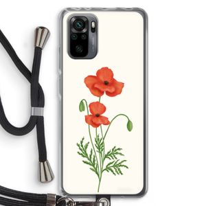 Red poppy: Xiaomi Redmi Note 10 Pro Transparant Hoesje met koord