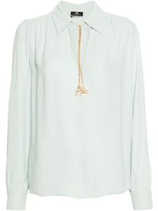 Elisabetta Franchi blouse à détail de chaîne - Bleu