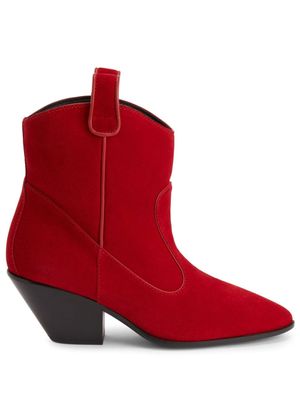 Giuseppe Zanotti bottines Elna 55 mm en velours - Rouge