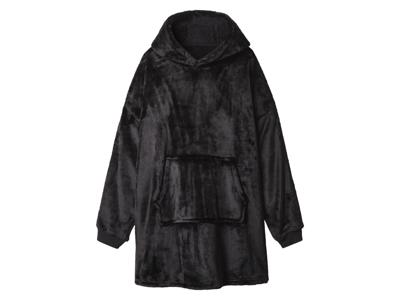 Pluche kersthoodie (Zwart, S/M)