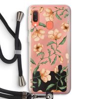 Peachy flowers: Samsung Galaxy A20e Transparant Hoesje met koord