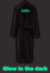 Badjas borduren Glow in the Dark!-kobaltblauw-xxl