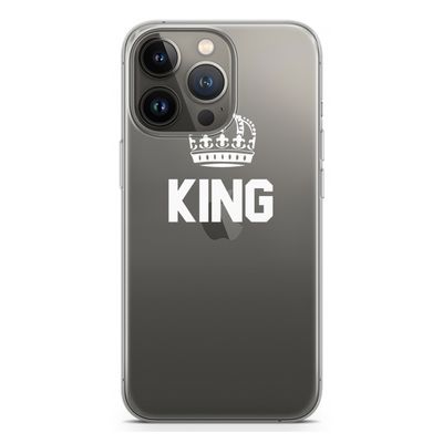 King zwart: iPhone 13 Pro Transparant Hoesje