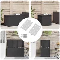 VidaXL Scharnier effen 2 pcs zilver 58 x 35 x 1 mm staal