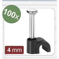 Quadrios 24CA428 Spijkerclip 24CA428 Bundel-Ø (bereik) 2 tot 4 mm Zwart 100 stuk(s) Quadrios 24CA428 Spijkerclip 24CA428 Bundel-Ø (bereik) 2 tot 4 mm Zwart 100 stuk(s)