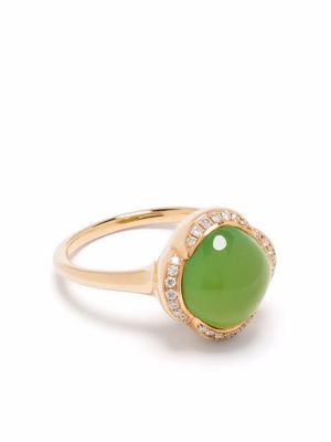 Tirisi bague Seoul Flower en or rose 18ct sertie d'agate et pavée de diamants