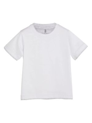Brunello Cucinelli Kids t-shirt en coton à col rond - Blanc