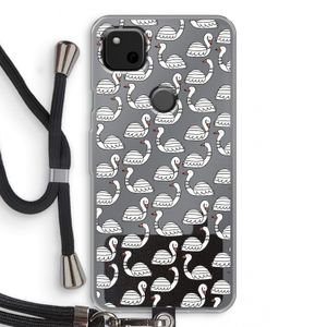 Zwanen: Pixel 4a Transparant Hoesje met koord