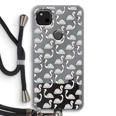 Zwanen: Pixel 4a Transparant Hoesje met koord