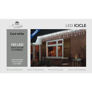 IJspegelverlichting lichtsnoer met 180 lampjes helder wit 360 x 60 cm   -