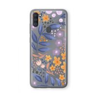 Flowers with blue leaves: Samsung Galaxy A11 Transparant Hoesje