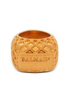 Balmain bague Signature à fini embossé - Or