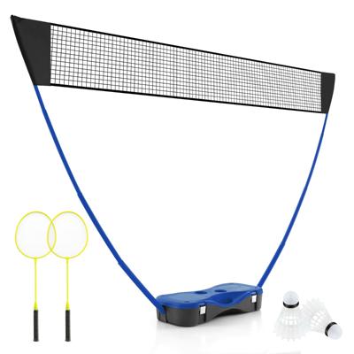 270 x 160 cm Badmintonnet en Racketset Draagbare Badmintonset 2 Shuttlecocks Premium Net 2 Rackets Opbergdoos Blauw