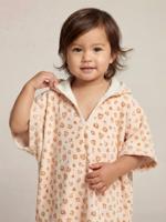 Badponcho baby Dieren, met gerecycled katoen wit, bedrukt