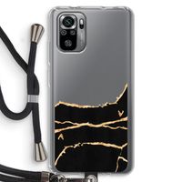 Gouden marmer: Xiaomi Redmi Note 10S Transparant Hoesje met koord