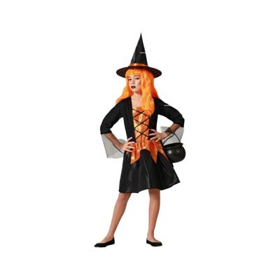 Kostuums voor Kinderen Oranje Heks Halloween Maat 10-12 Jaar