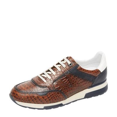 Van Lier Positano leren sneakers cognac