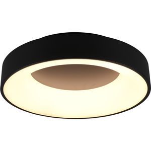 LED Plafondlamp - Plafondverlichting - Trion Gurano - 27W - Warm Wit 3000K - Dimbaar - Rond - Mat Zwart - Aluminium