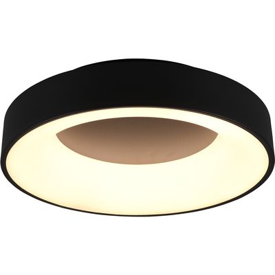 LED Plafondlamp - Plafondverlichting - Trion Gurano - 27W - Warm Wit 3000K - Dimbaar - Rond - Mat Zwart - Aluminium