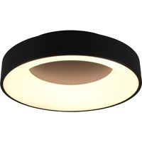 LED Plafondlamp - Plafondverlichting - Trion Gurano - 27W - Warm Wit 3000K - Dimbaar - Rond - Mat Zwart - Aluminium