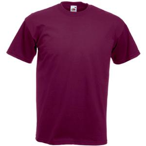 Fruit of the Loom Basics t-shirt voor heren - bordeaux rood - 100% katoen t-shirts - Regular fit