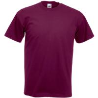 Fruit of the Loom Basics t-shirt voor heren - bordeaux rood - 100% katoen t-shirts - Regular fit - thumbnail