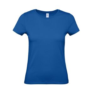 Blauw basic t-shirts met ronde hals voor dames van katoen 2XL (44)  -