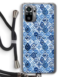 Blauw motief: Xiaomi Redmi Note 10S Transparant Hoesje met koord